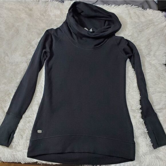 Athleta 24/7 Funnel Neck Sweatshirt Black Warm Fleece Top xxs - Picture 5 of 10